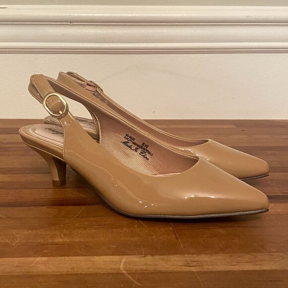 Kitten Heel Nude Sling Back Pump Women's Size 6 - Picture 2 of 10